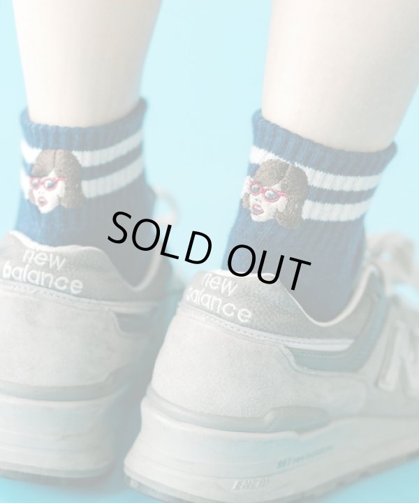 画像2: GYMMASTER/HAPPY EMBROIDERY SHORT SOX  NAVY