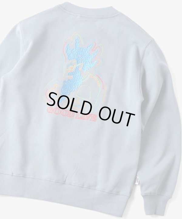 画像1: (再入荷) GYMMASTER/GOOD LIFE EMBROIDERY SWEAT GRAYISH BLUE