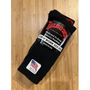 画像: RAIL ROAD SOCK/CREW 3P SOCKS  BLACK