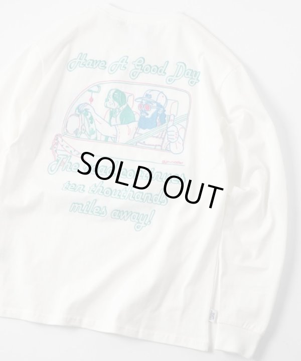 画像1: GYMMASTER/GOOD DAY EMBROIDERY LS T  WHITE