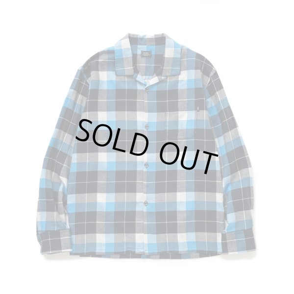 画像1: RATS/COTTON RAYON CHECK SHIRT  BLUExBLACK