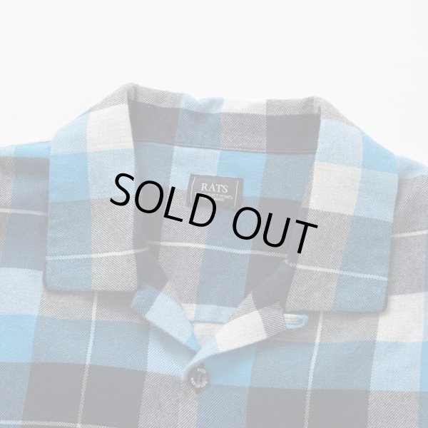 画像3: RATS/COTTON RAYON CHECK SHIRT  BLUExBLACK