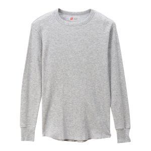 画像: HANES/CREW NECK L.SLEEVE THERMAL  GRAY