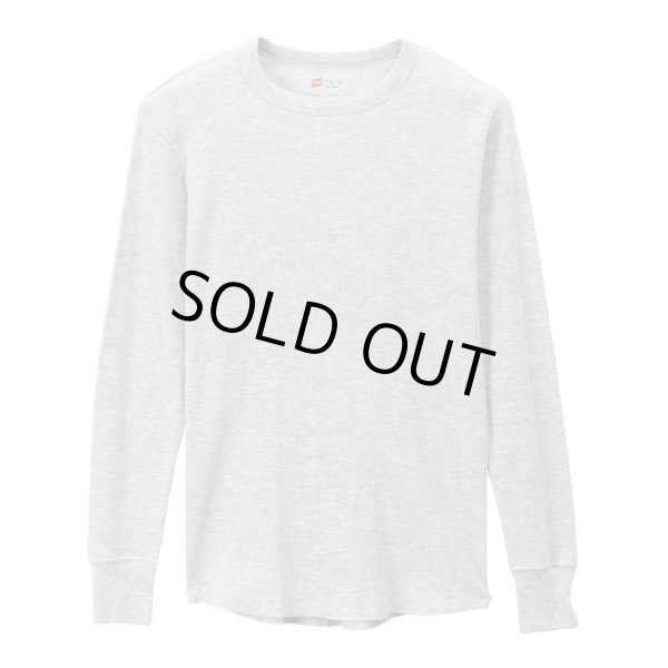 画像1: HANES/CREW NECK L.SLEEVE THERMAL  GRAY
