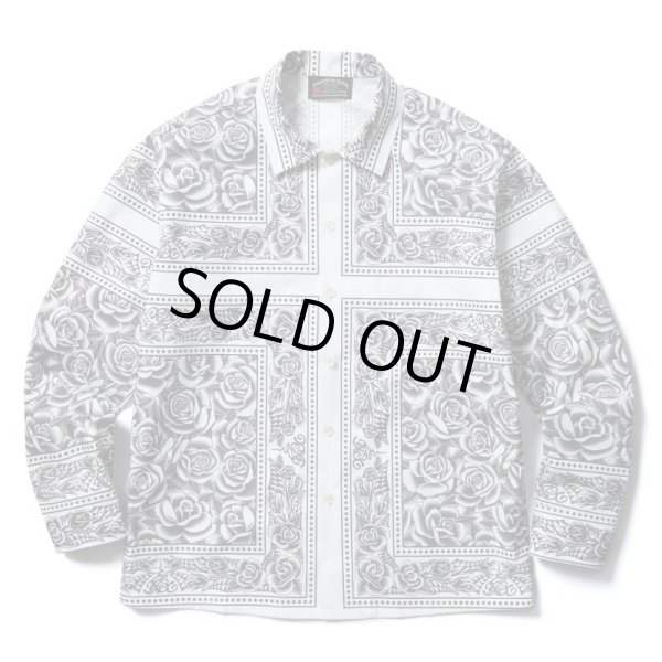 画像1: (DEAD STOCK) SOFTMACHINE/ROSE FILL BANDANA SHIRTS  WHITE