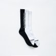 画像2: RATS/TWO TONE PILE SOCKS  WHITExBLACK
