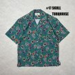 画像1: ALCARZA/OPEN SHIRT SKULL  TURQUISE