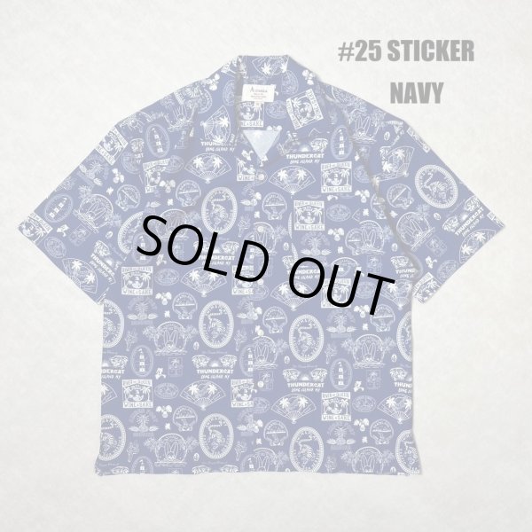 画像1: ALCARZA/OPEN SHIRT STICKER  NAVY