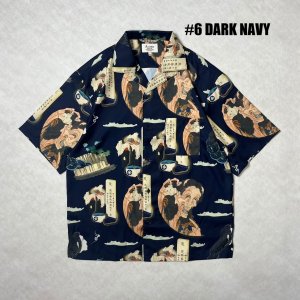 画像: ALCARZA/x葛飾北斎 OPEN COLLAR SHIRT 妖怪 DARKNAVY