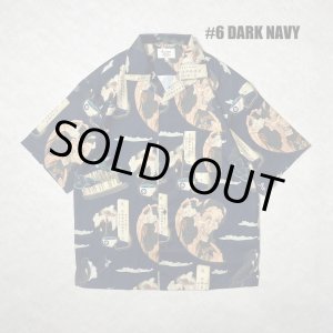 画像: ALCARZA/x葛飾北斎 OPEN COLLAR SHIRT 妖怪 DARKNAVY