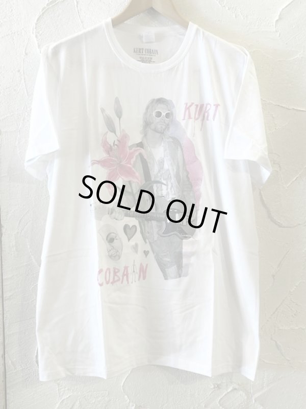 画像1: ROCK OFF/KURT COBAIN FLOWER S/S T  WHITE