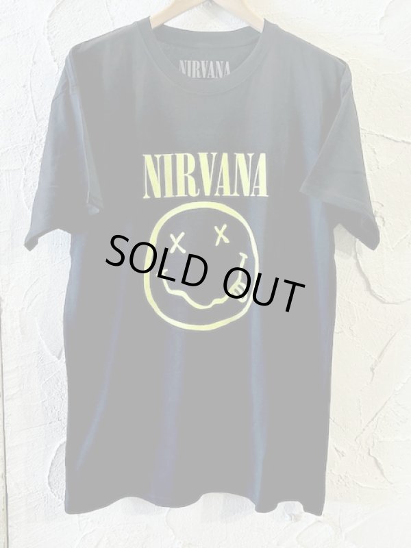 画像1: ROCK OFF/NIRVANA HAPPY FACE S/S T  BLACK