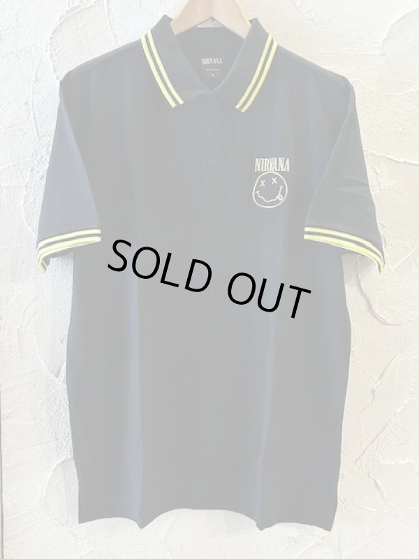 画像1: ROCK OFF/UNISEX POLO SHIRT NIRVANA  BLACK
