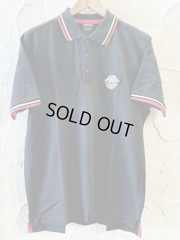 画像1: ROCK OFF/UNISEX POLO SHIRT GUNS N ROSES  BLACK
