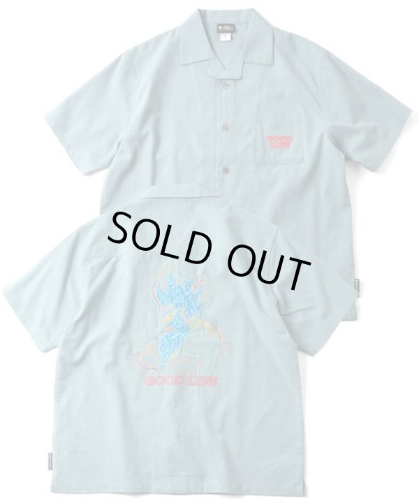 画像1: GYMMASTER/GOOD LIFE EMBROIDERY SHIRT  SLATE BLUE