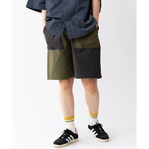 画像: (再入荷) GYMMASTER/STRETCH HERRINGBONE SHORTS  OLIVExCHARCOAL