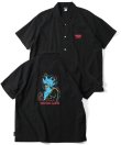 画像1: GYMMASTER/GOOD LIFE EMBROIDERY SHIRT  BLACK
