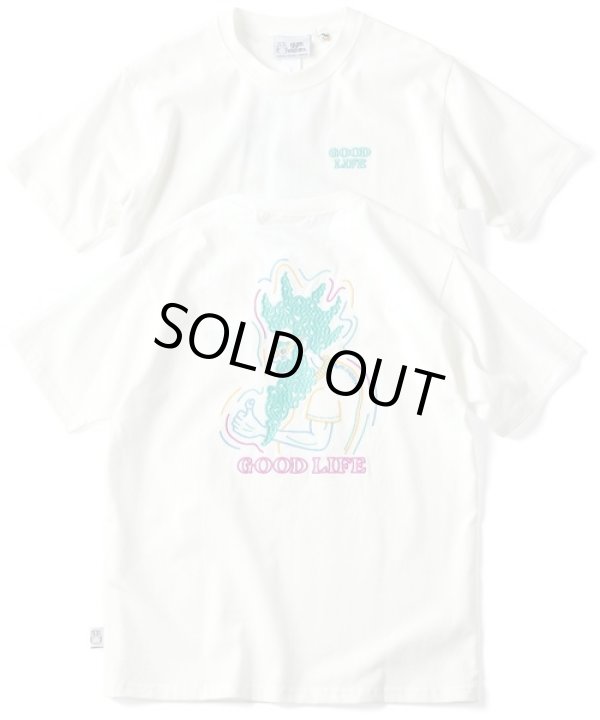 画像1: GYMMASTER/GOOD LIFE EMBROIDERY T  WHITE