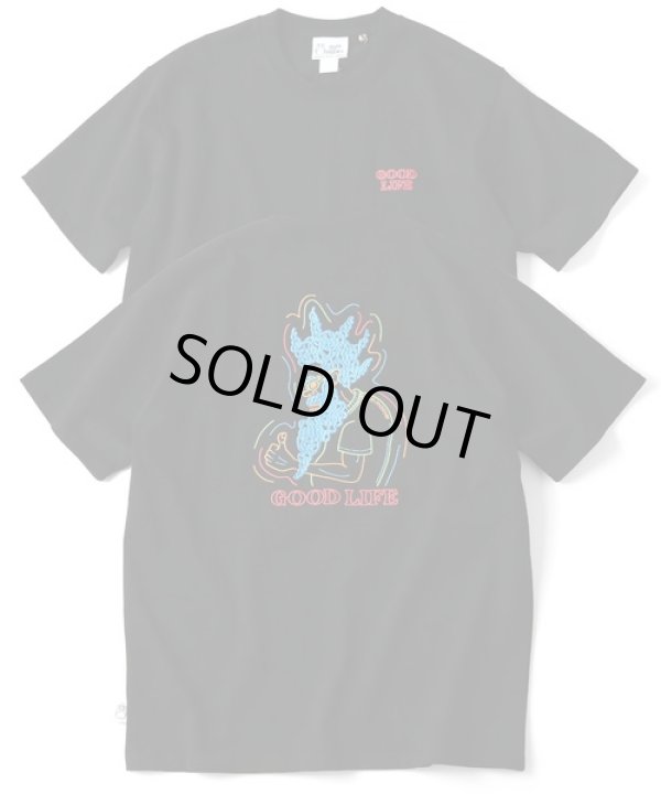 画像1: (再入荷) GYMMASTER/GOOD LIFE EMBROIDERY T  BLACK