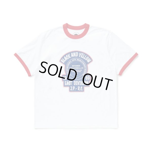 画像1: RATS/TRIM PRINT T  WHITExRED