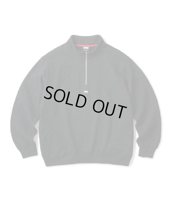 画像1: FTC/QUILTED HALF ZIP SWEAT  BLACK