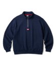 画像1: FTC/QUILTED HALF ZIP SWEAT  NAVY