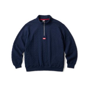 画像: FTC/QUILTED HALF ZIP SWEAT  NAVY