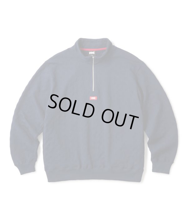 画像1: FTC/QUILTED HALF ZIP SWEAT  NAVY