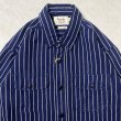 画像3: (再入荷) ALCARZA/HEAVY NELL STRIPE WORK SHIRT  NAVY