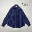 画像1: (再入荷) ALCARZA/HEAVY NELL STRIPE WORK SHIRT  NAVY