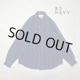 画像: (再入荷) ALCARZA/HEAVY NELL STRIPE WORK SHIRT  NAVY