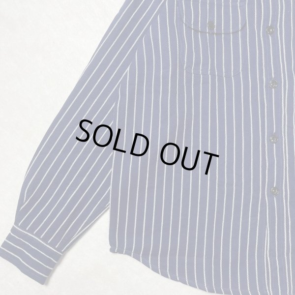 画像4: (再入荷) ALCARZA/HEAVY NELL STRIPE WORK SHIRT  NAVY