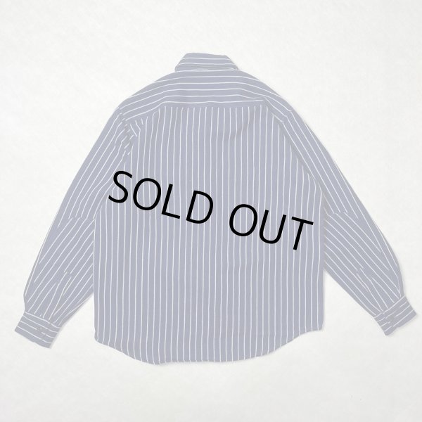 画像2: (再入荷) ALCARZA/HEAVY NELL STRIPE WORK SHIRT  NAVY
