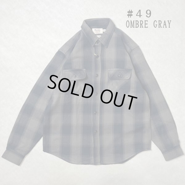 画像1: (再入荷) ALCARZA/HEAVY NELL CHECK WORK SHIRT  OMBRE GRAY