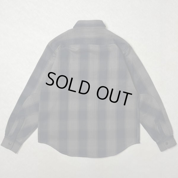 画像2: (再入荷) ALCARZA/HEAVY NELL CHECK WORK SHIRT  OMBRE GRAY