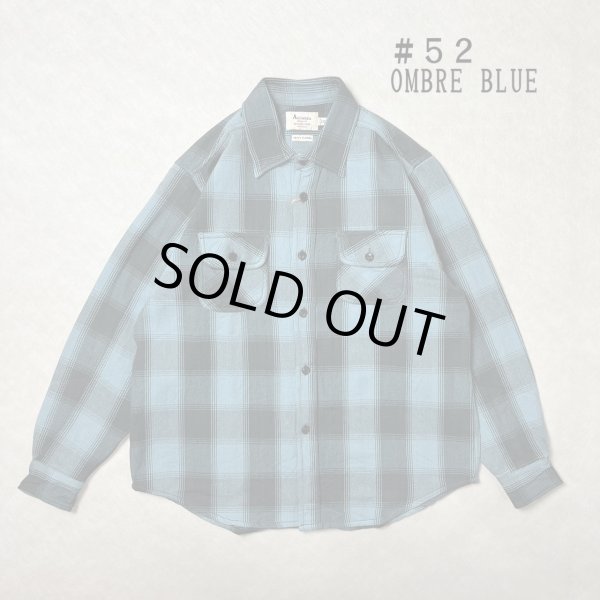 画像1: ALCARZA/HEAVY NELL CHECK WORK SHIRT  OMBRE BLUE