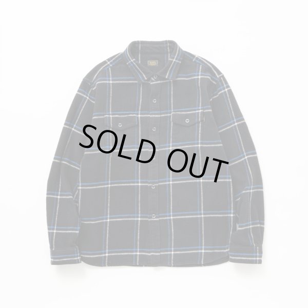 画像1: RATS/COTTON FLANNEL CHECK SHIRT  BLACKxBLUE