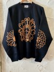 画像1: GYMMASTER/JACQUARD KNIT PEACE FLOWER  BLACK