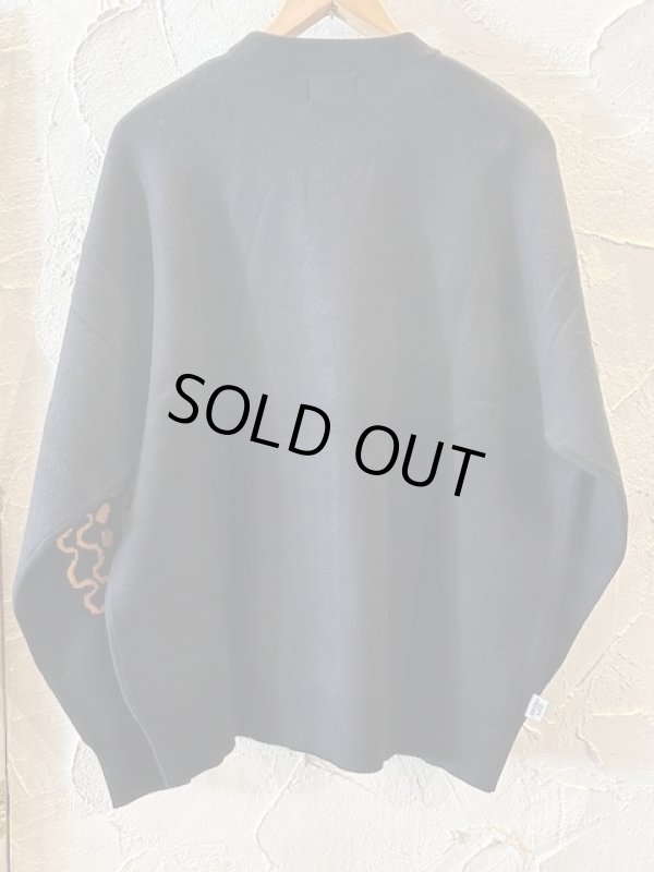 画像2: GYMMASTER/JACQUARD KNIT PEACE FLOWER  BLACK