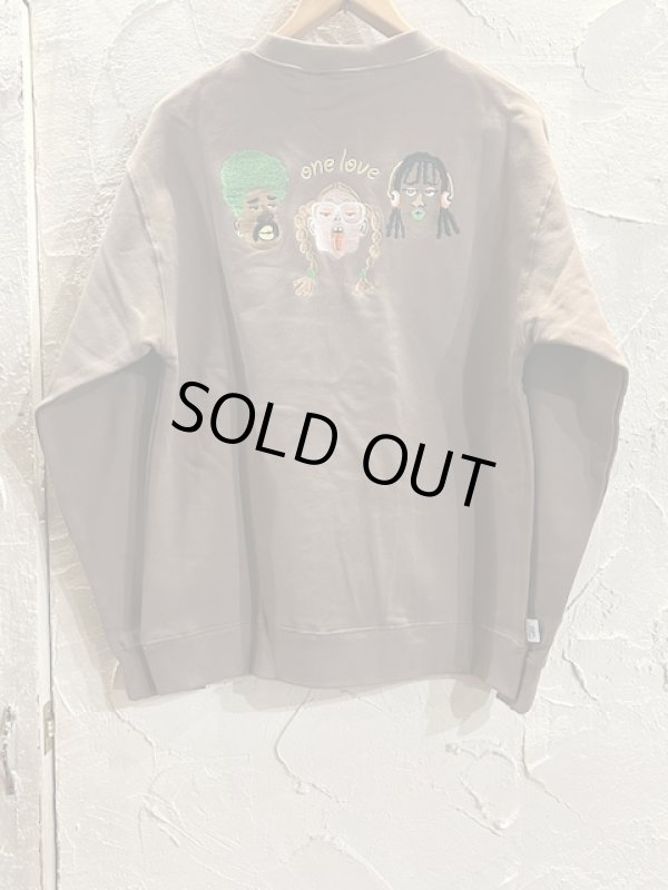 画像1: GYMMASTER/ONE LOVE EMBROIDERY SWEAT  COCOA BROWN