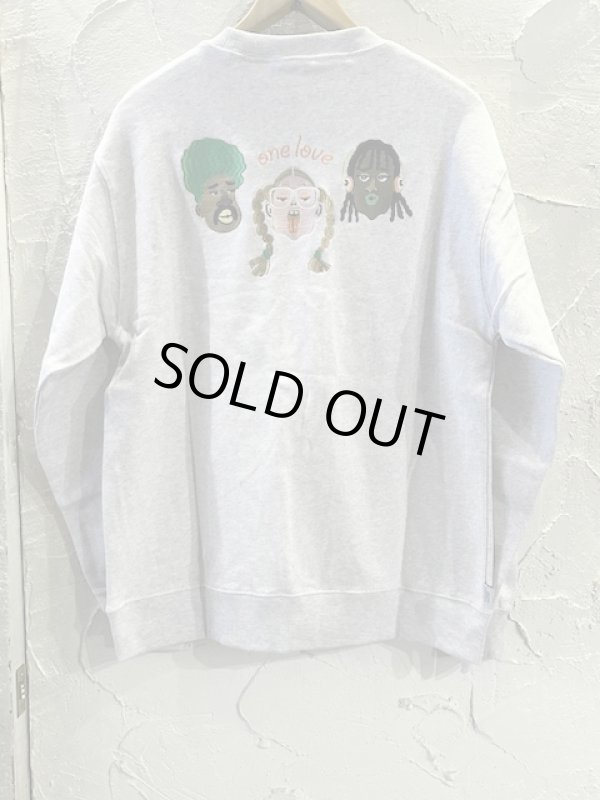 画像1: GYMMASTER/ONE LOVE EMBROIDERY SWEAT  ASH GRAY