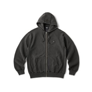 画像: FTC/PIGMENT DYED BOX LOGO ZIPKUP HOODY  BLACK