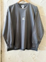 画像: GYMMASTER/DOG EMBROIDERY BIG LS T  CHARCAL