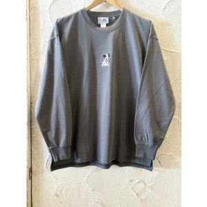 画像: GYMMASTER/DOG EMBROIDERY BIG LS T  CHARCAL