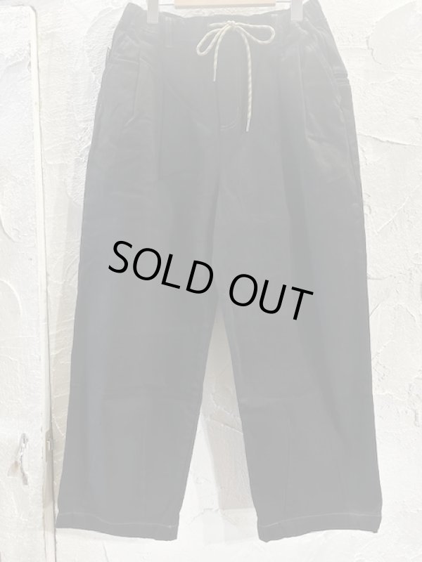 画像1: GYMMASTER/KATSURAGI TWO TUCK PANT  BLACK