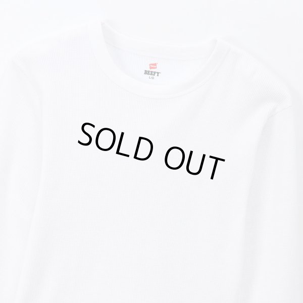 画像1: HANES/BEEFY CREW NECK THERMAL  WHITE