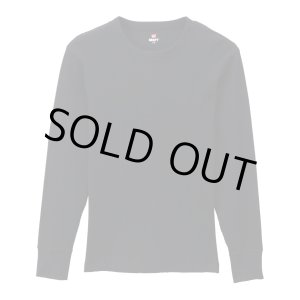 画像: HANES/BEEFY CREW NECK THERMAL BLACK