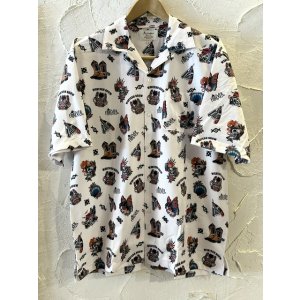 画像: (再入荷) ALCARZA/OPEN SHIRTS TATOO FLASH  OFF WHITE