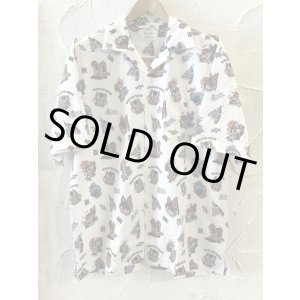画像: (再入荷) ALCARZA/OPEN SHIRTS TATOO FLASH  OFF WHITE