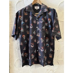 画像: (再入荷) ALCARZA/OPEN SHIRTS TATOO FLASH  CHARCOAL